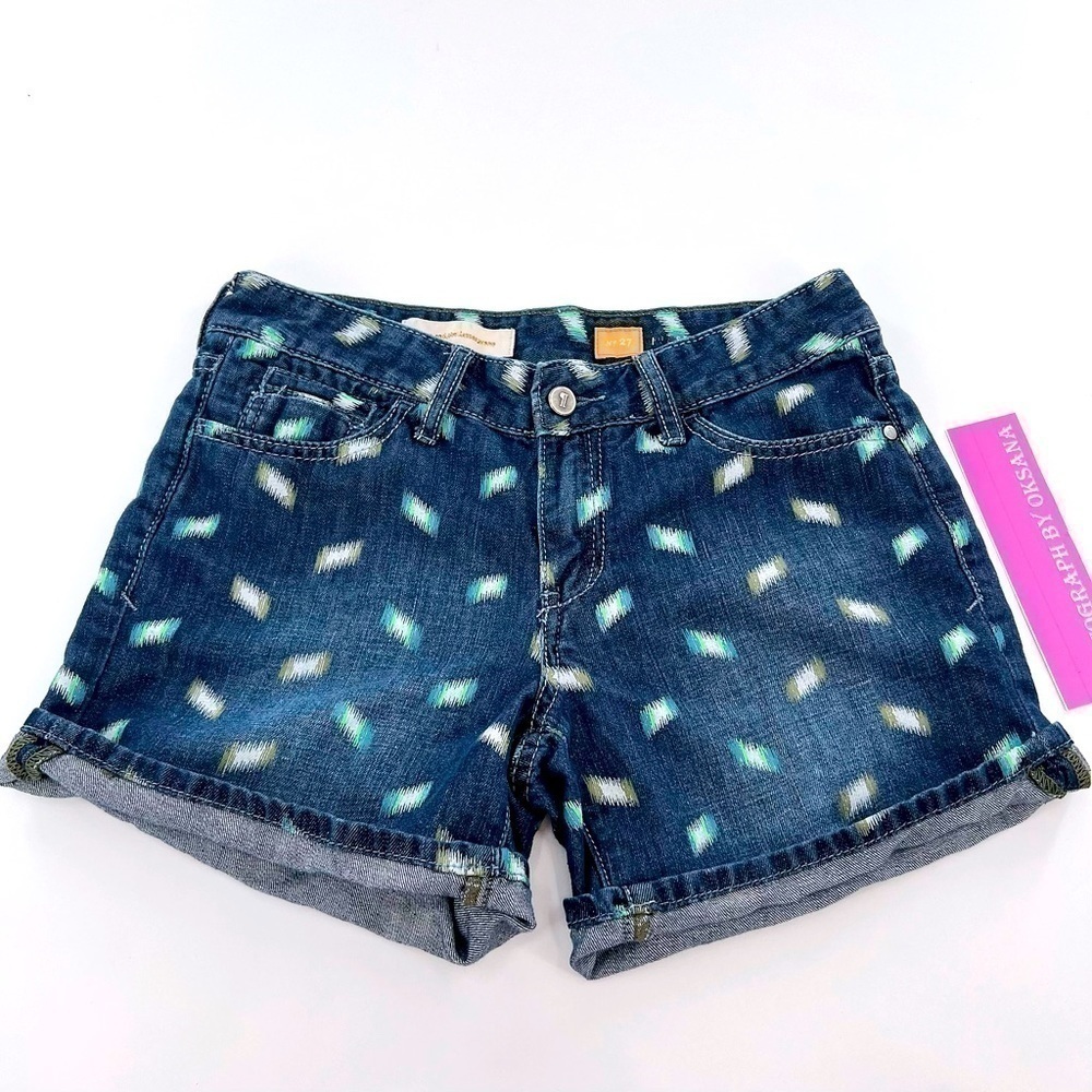 ANTHROPOLOGIE Pilcro Stet Ikat Print Denim Shorts Size 27 - Picture 8 of 12